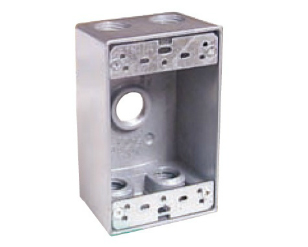 Weather Proof Boxes - Single Gang (5 Holes) Alu.